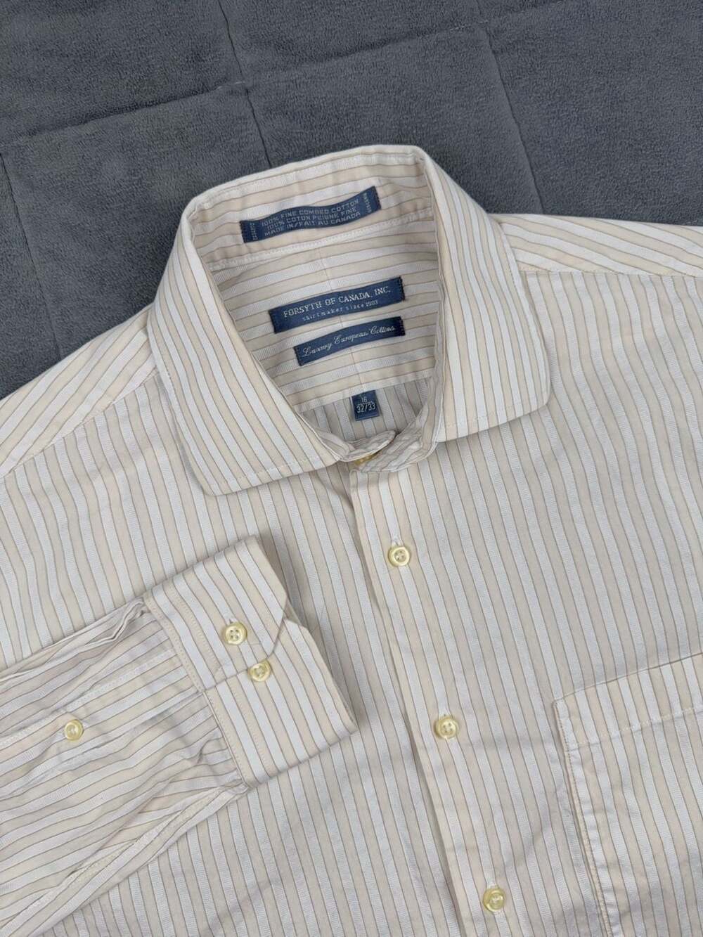 Forsyth of Canada Men's Striped Dress Shirt Size 16 32/33